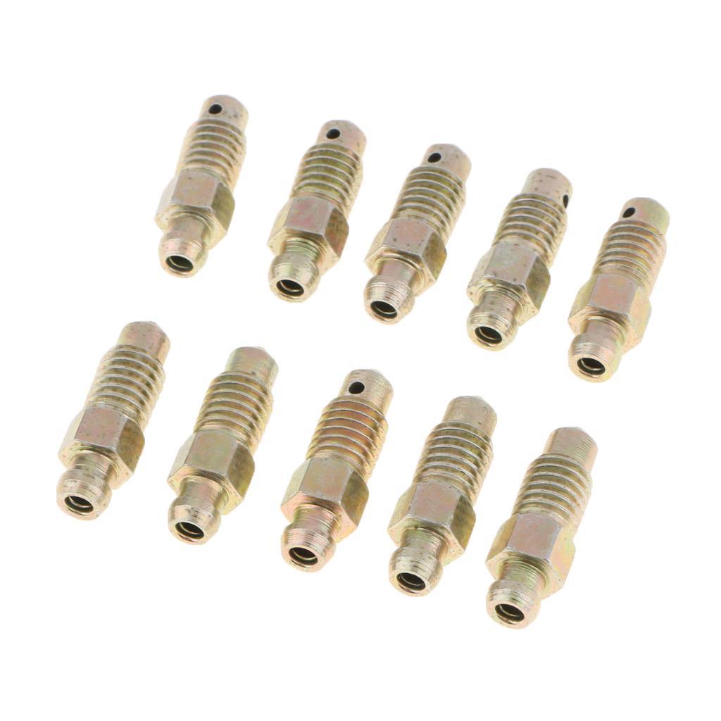 10 Pieces Car Front and Rear 25mm Brake Bleeder Screws M8*1.25mm
