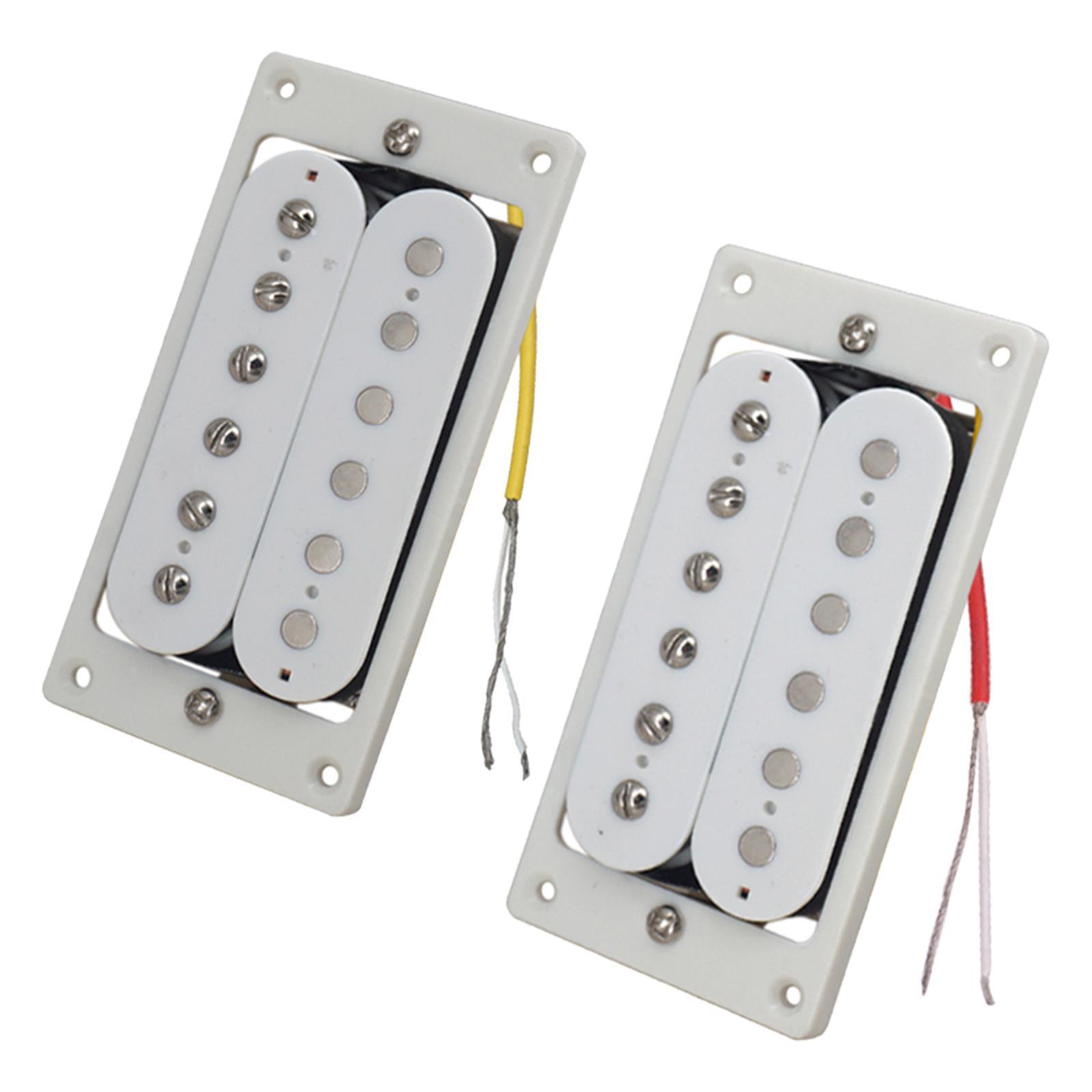 Tone Pickups Set, Humbucker Double Coil Neck Pickup and Bridge Pickup Replacement Parts for Standard Humbucker Electric Guitar