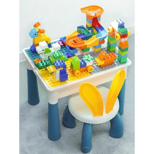 Bàn Lắp Ráp Đồ Chơi Xếp Hình Lego 110 Chi Tiết, Có Ngăn Dựng Đồ Và Ghế Ngồi Đa Năng