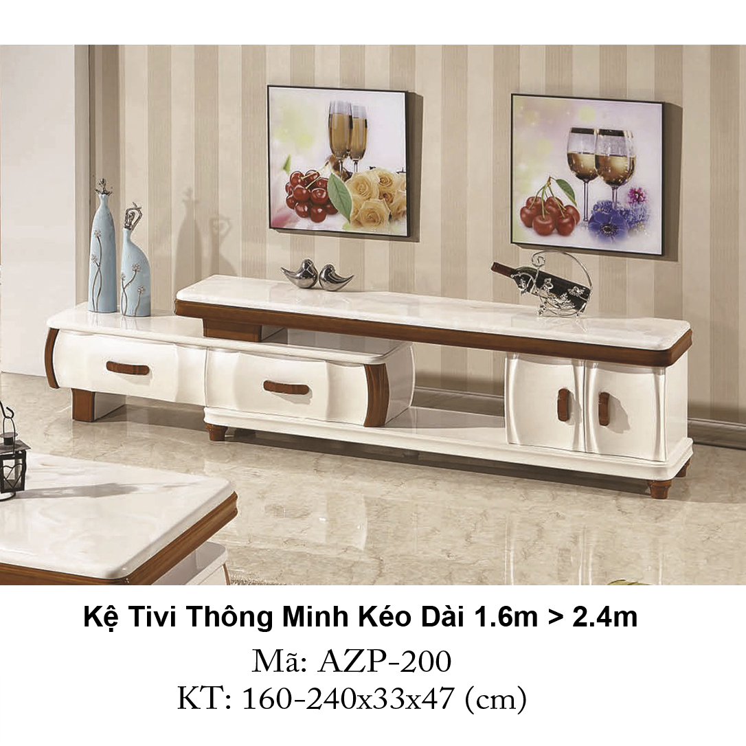 Kệ Tivi Mặt Đá Thông Minh Kéo Dài AZP-TV200 / Dòng Cao Cấp