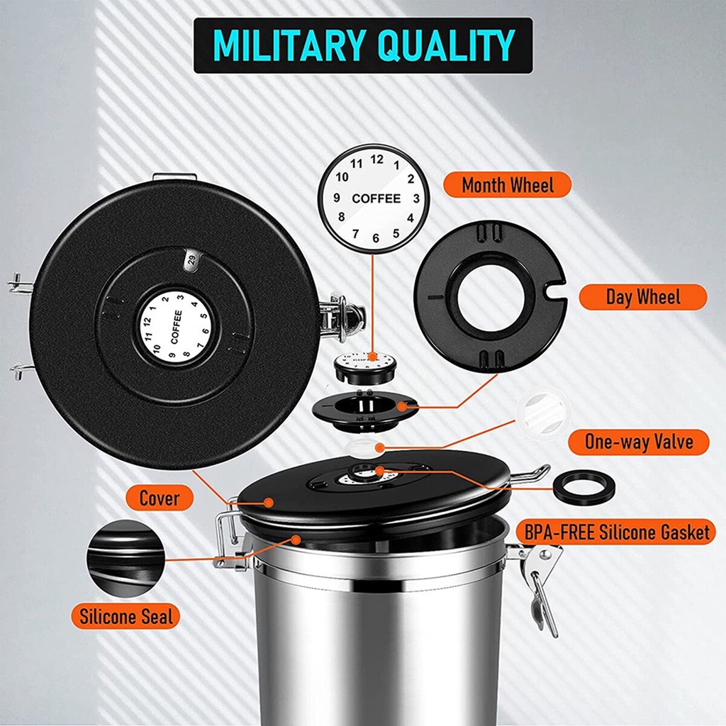 Hộp đựng cà phê đựng trà Kín Contenedor de Café