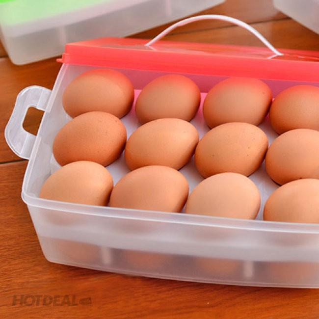 Hộp Đựng Trứng 2 Tầng 24 Quả Tiện Lợi Gọn Gàng
