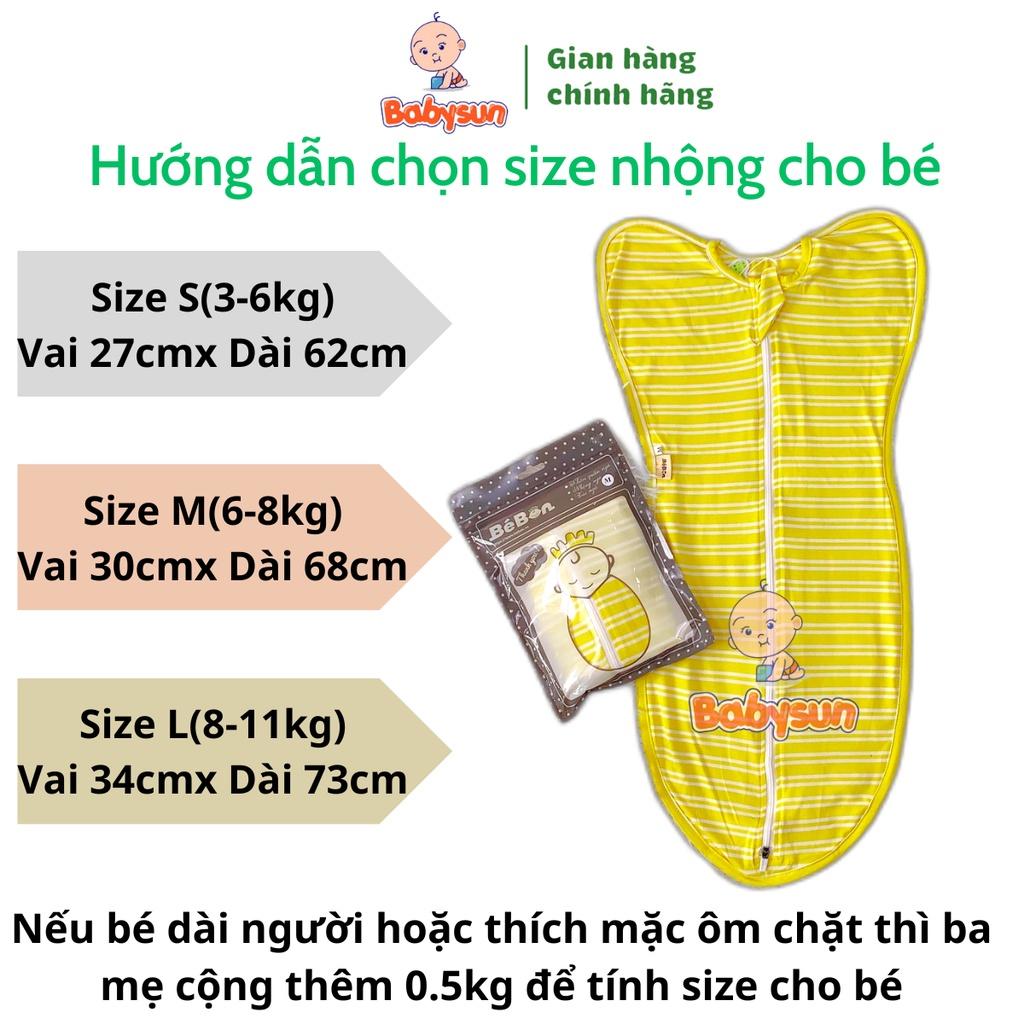 Nhộng chũn cho bé sơ sinh BabySun, quấn chũn ủ kén cho bé ngủ ngon, sâu giấc, giảm giật mình, thoáng khí SALE 4-4