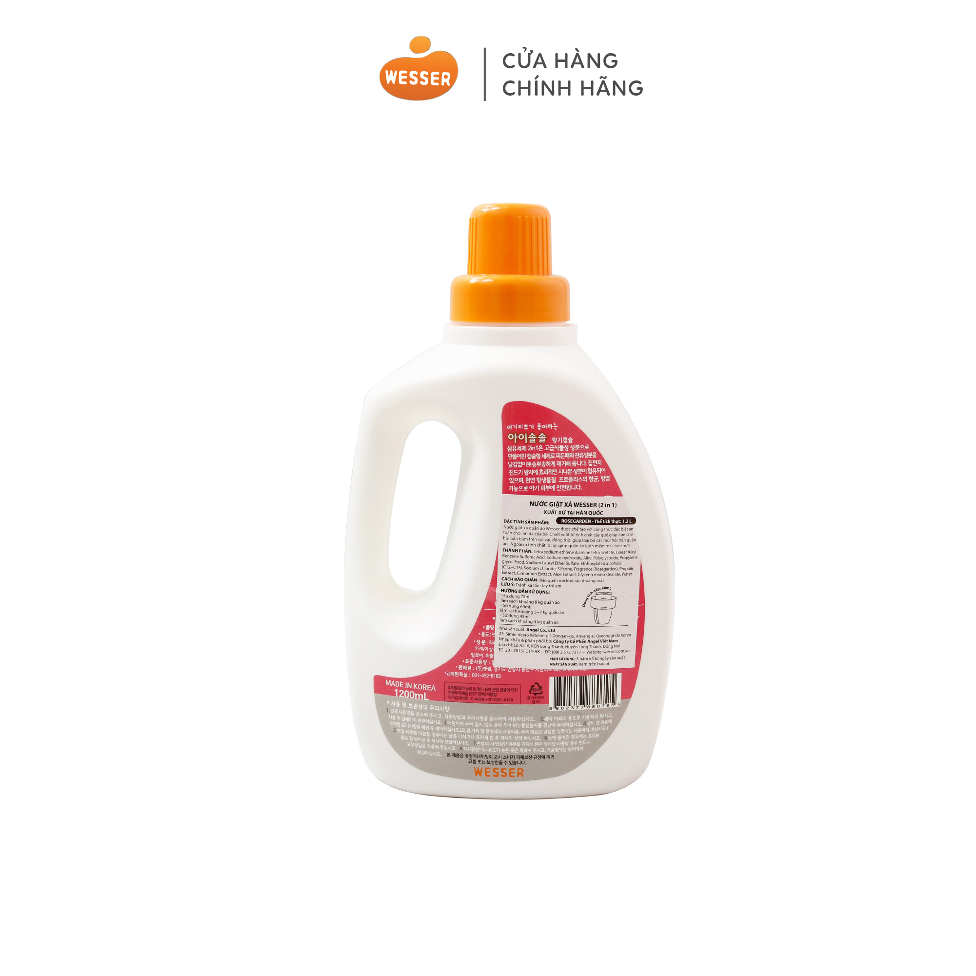 Nước giặt xả Wesser RoseGarden - 1200ml