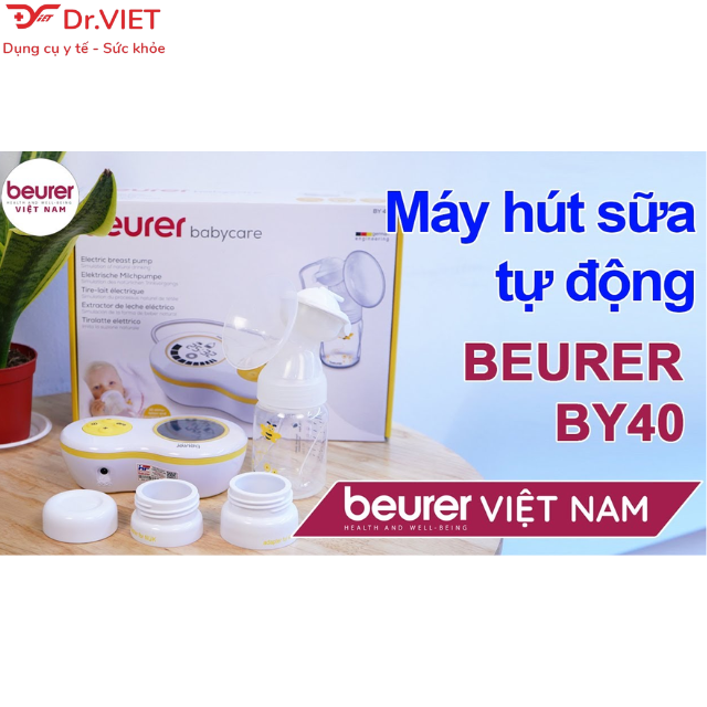 Bộ máy hút sữa điện đơn Beurer BY60 Hàng chính hãng- công nghệ hút chân không của Đức chống tắc sữa hiệu quả bảo hành 24 tháng