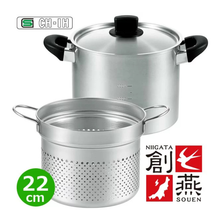 Bộ nồi xửng hấp inox Tsubame 6.4 lít thân & nắp, nồi lót bằng inox cao cấp - hàng nội địa Nhật Bản