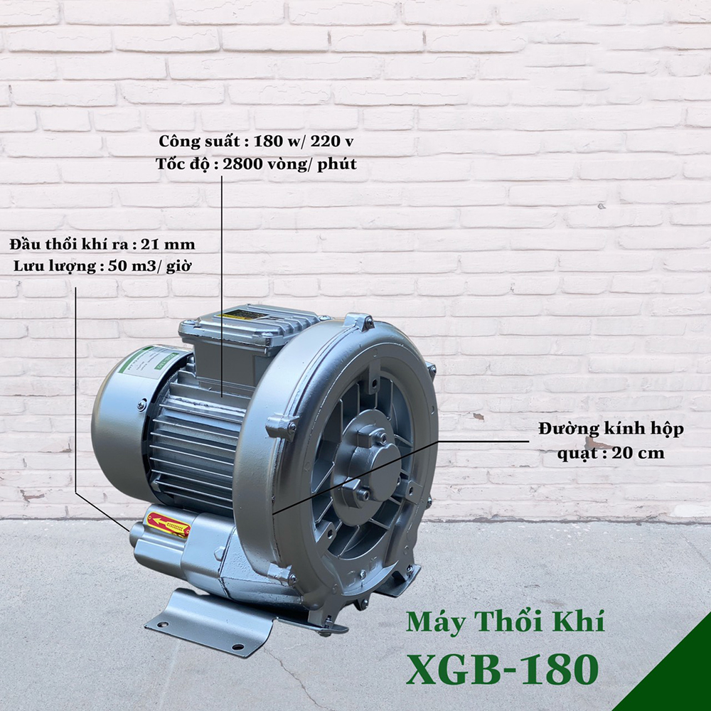 Máy Thổi Khí, Quạt Con Sò ABG Xgb-180 W Bơm Khí Tạo Oxy Cho Hồ Nuôi Thủy Hải Sản, Sấy Nông Sản, Làm Mát Các Loại Máy Lớn – Hàng Chính Hãng