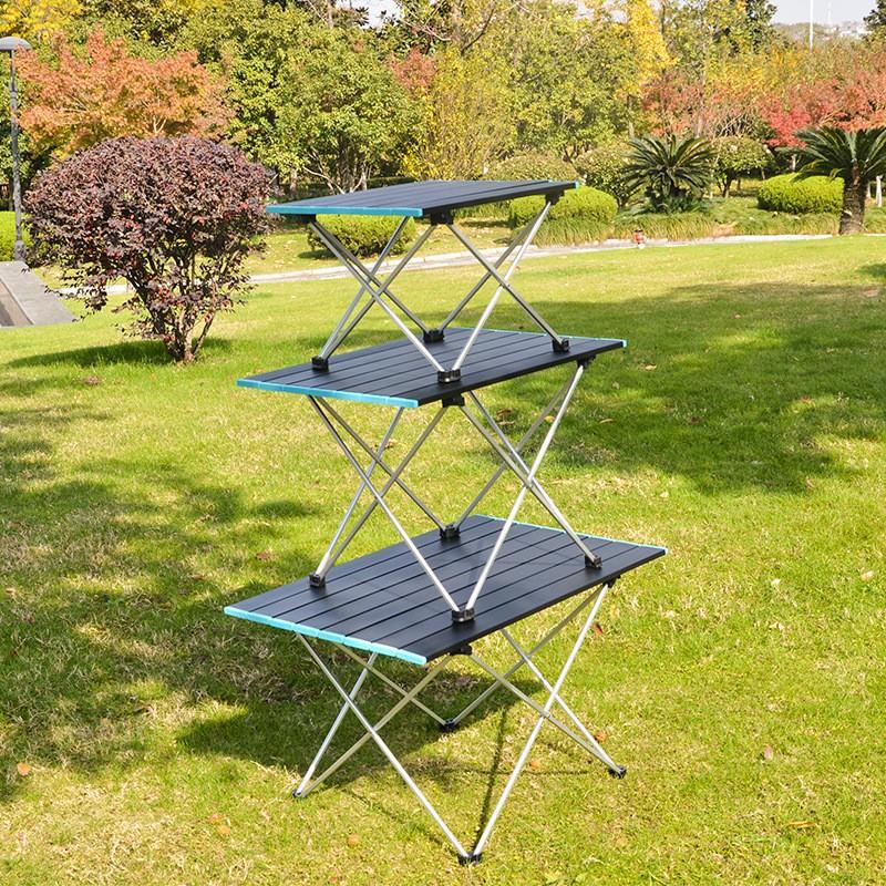 Bàn dã ngoại xếp gọn picnic du lịch gấp gọn bằng hợp kim nhôm nhẹ, gấp gọn, chắc chắn, độ bền cao