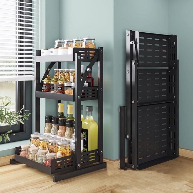 Kệ đựng gia vị 3 tầng gấp gọn để đồ nhà bếp đa năng thông minh_Nutosan