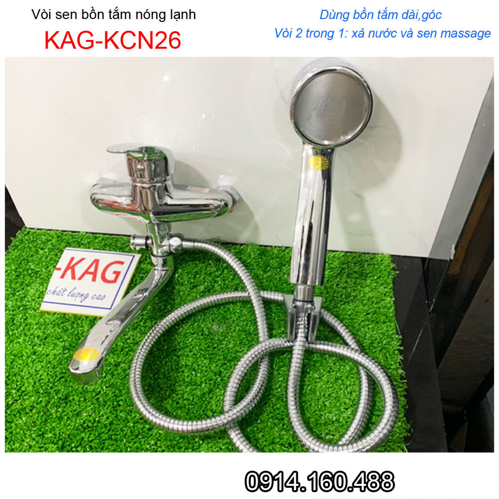 Vòi sen bồn tắm nóng lạnh cao cấp KAG-KCN26, trọn bộ sen gắn tường bồn tắm nằm sử dụng tốt chiết khấu tốt
