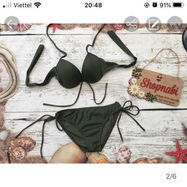 Bikini rêu 2 mảnh sáng da tôn dáng