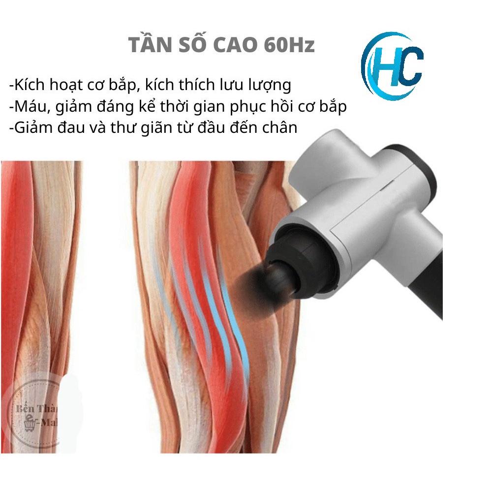 Súng Massage Fascial Gun | 4 Đầu 6 Chế Độ, Giảm Căng Cơ, Nhức Mỏi Vai Gáy