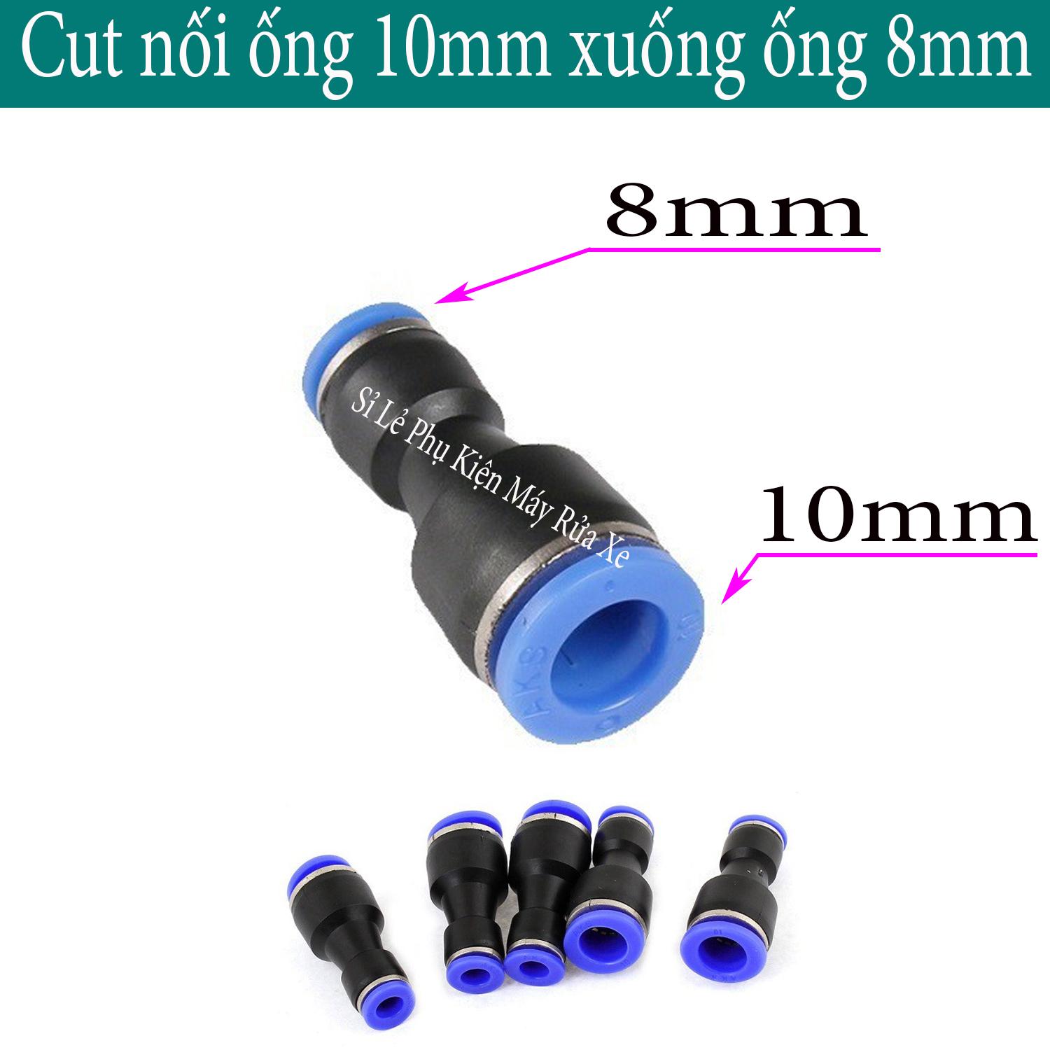 Cut nối ống 10mm với ống 8mm dùng cho hệ thống phun sương Nhựa ABS