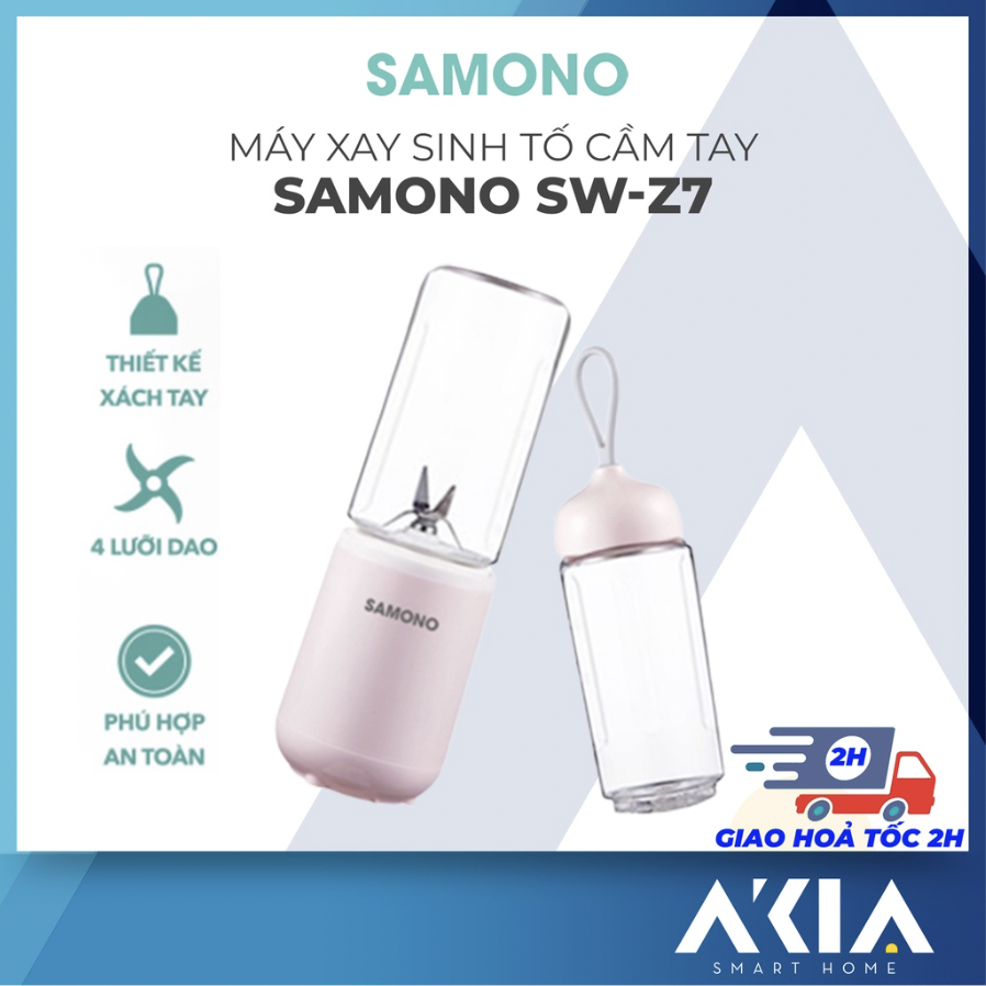 Máy xay sinh tố cầm tay SAMONO SW-Z7, Máy xay đa năng mini, Công suất 140W, Dung tích 350ml, Thiết kế nhỏ gọn, Màu hồng xinh xắn - Hàng chính hãng