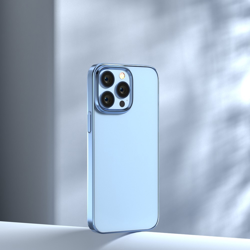 Ốp lưng chống sốc viền màu mạ crom cho iPhone 14 Pro Max thiết kế mặt lưng trong suốt hiệu DEVIA Crystal Series Shockproof Case - hàng nhập khẩu