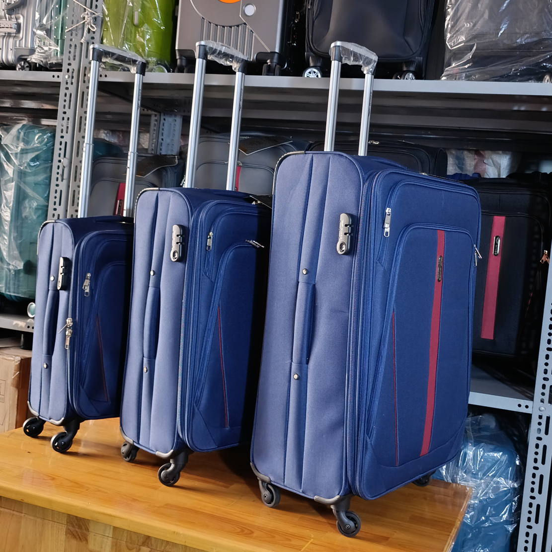 Vali vải 3 size 20 inch, 24 inch, 28 inch Với Khóa Kéo Mở Rộng 3cm Thẻ Tên Phía Sau