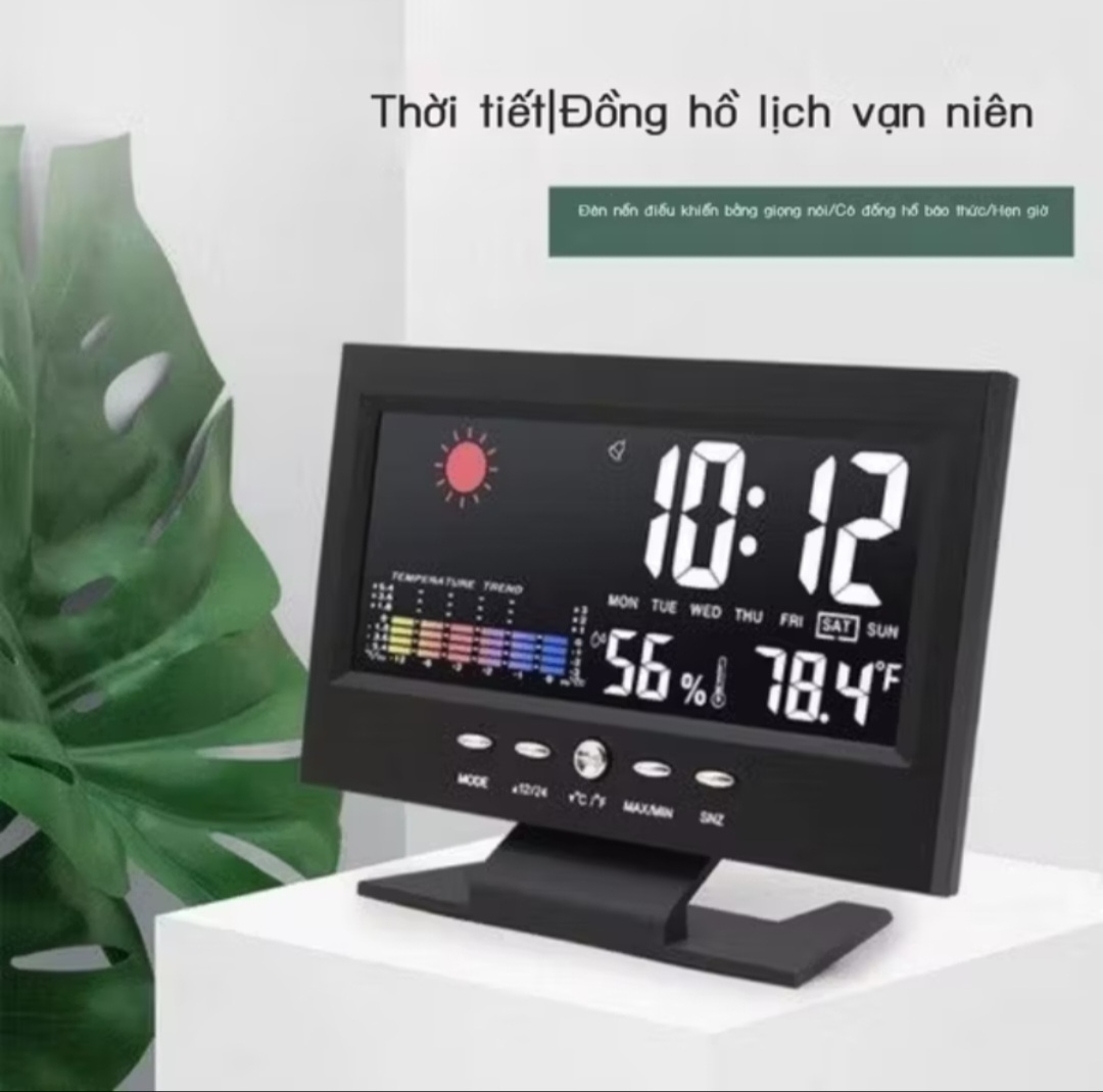 ĐỒNG HỒ LED ĐỂ BÀN TRANG TRÍ XEM GIỜ BÁO NHIỆT ĐỘ THỜI TIẾT NGÀY THÁNG NĂM THỨ HÀNG CHUẨN