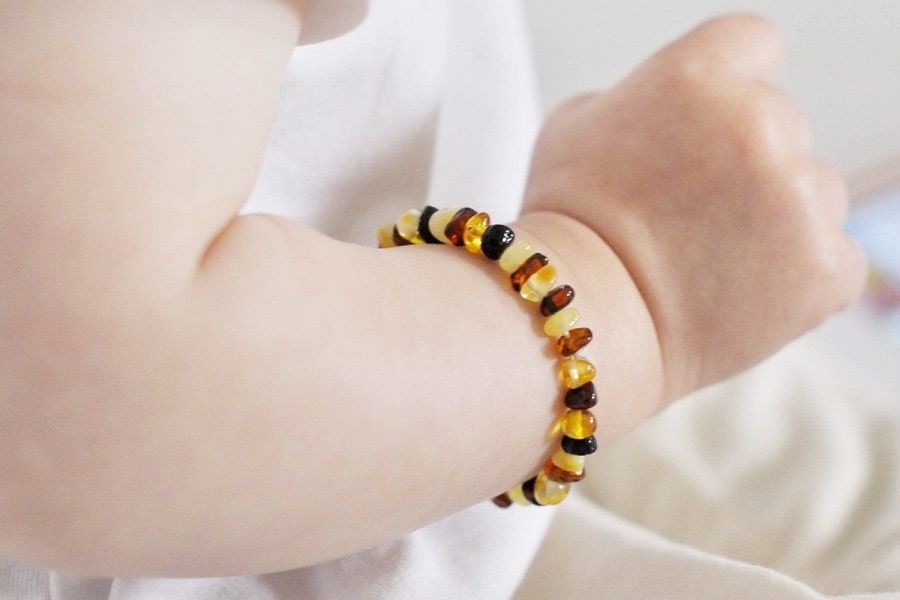 (Hàng chuẩn) Bộ hổ phách cho bé gồm vòng cổ + vòng tay