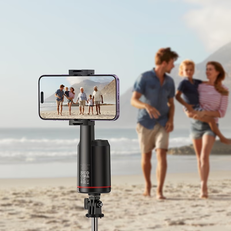 Giá đỡ điện thoại thông minh quay theo khuôn mặt HOCO K23 Lotus có điều khiển quay chụp, Auto Face Tracking xoay 360, ra lệnh cử chỉ - Hàng chính hãng