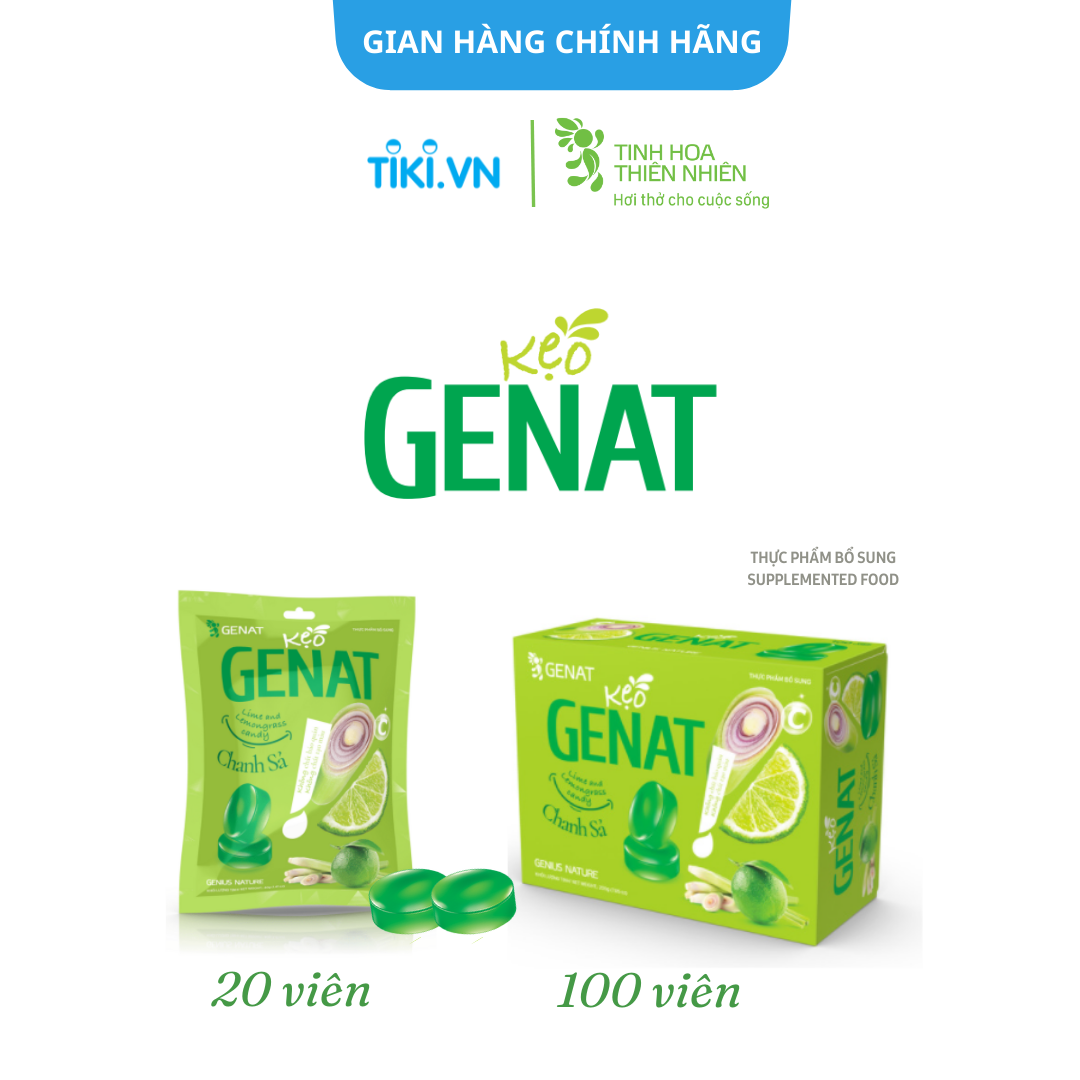 Kẹo ngậm Genat Chanh Sả (Túi 20 viên)