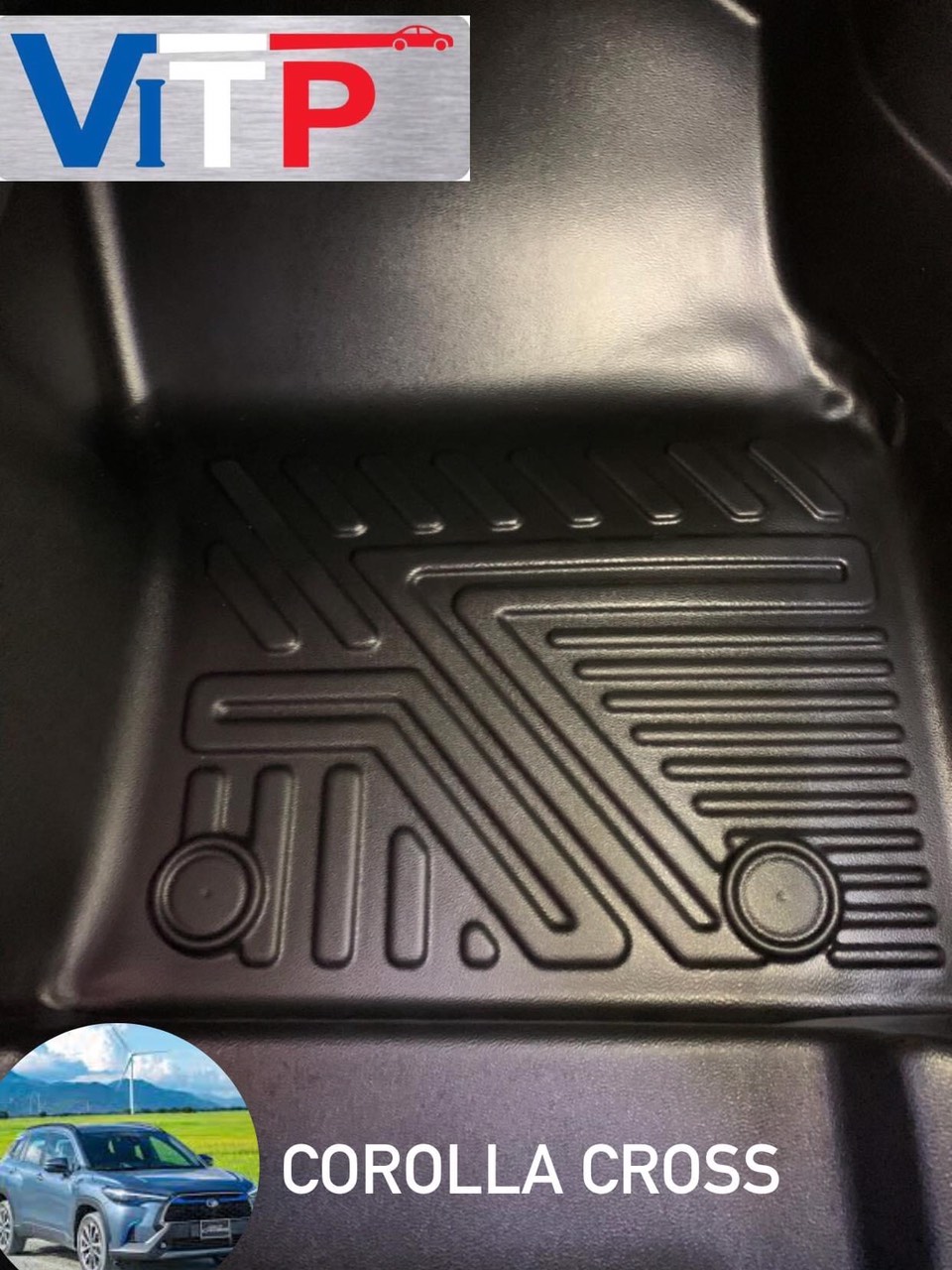 Thảm sàn ViTP Toyota Corolla Cross Tràn Viền Bậc Cửa