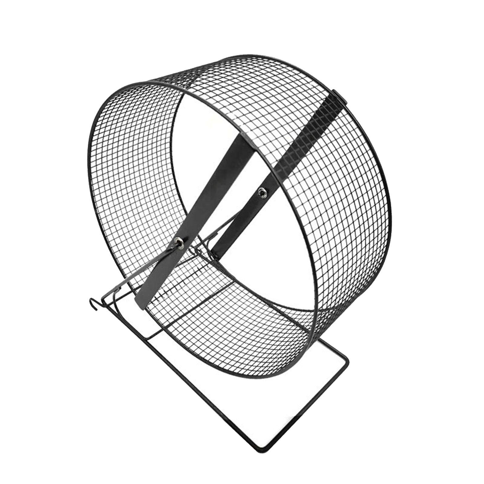 Iron Hamster Running Exercise Wheel Guinea Pig Jogging Wheel Black Wire Mesh