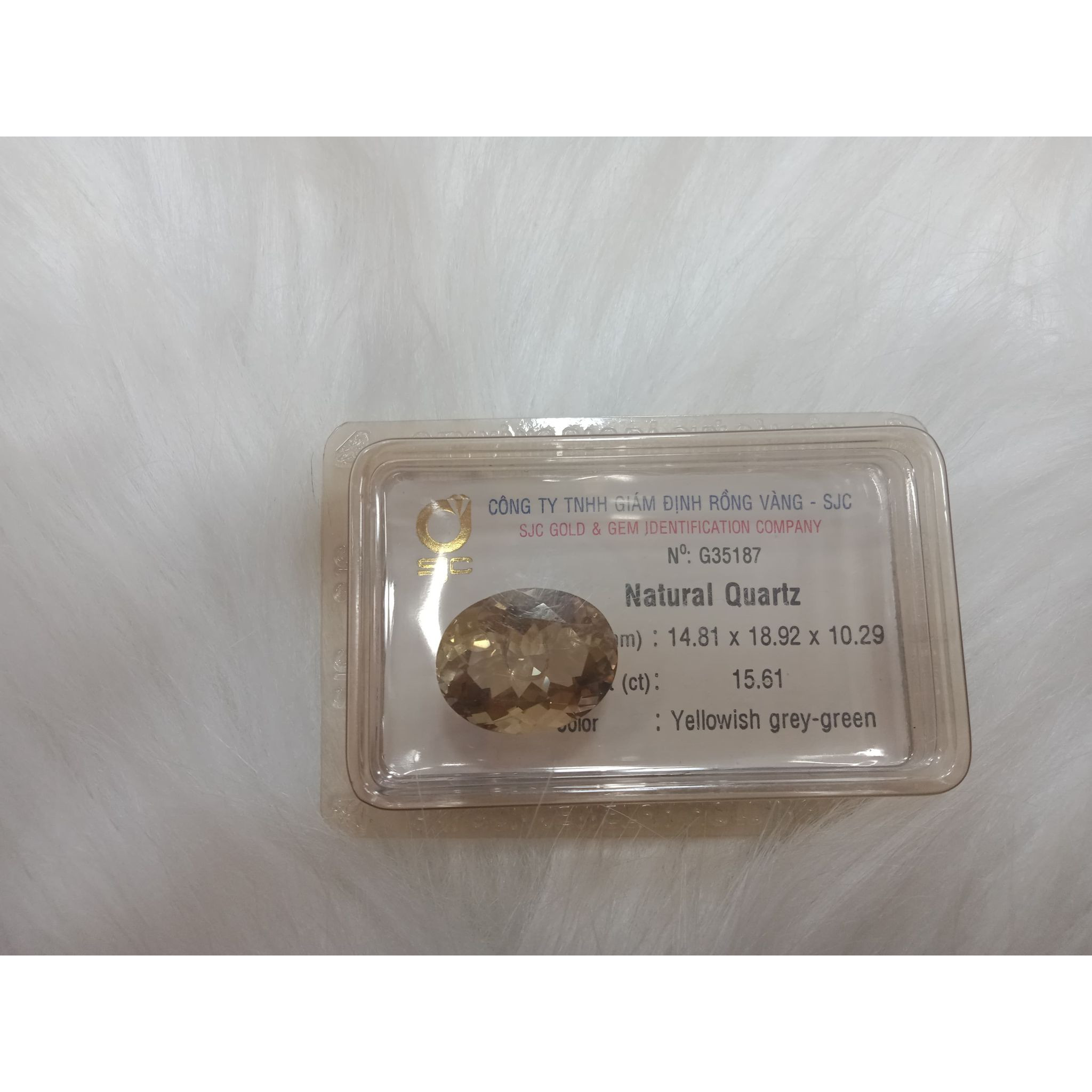 Viên thạch anh khói oval 15.61ct 35187