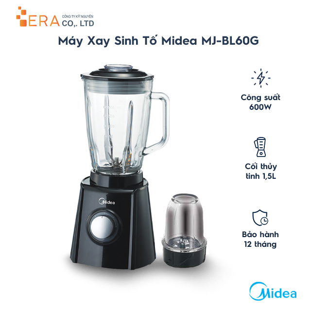 Máy Xay Sinh Tố Midea MJ-BL60G - 600W (1.5L) - Hàng chính hãng