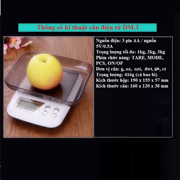Cân Tiểu Ly Điện Tử DM.3