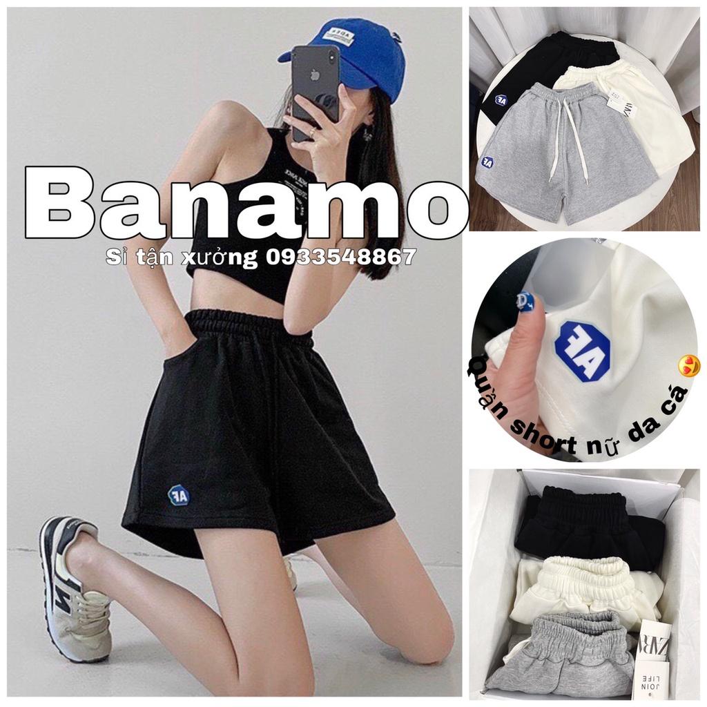 Quần đùi nữ FA cạp chun dây rút quần short nữ 3 màu chất nỉ da cá đẹp thời trang Banamo Fashion short FA 698