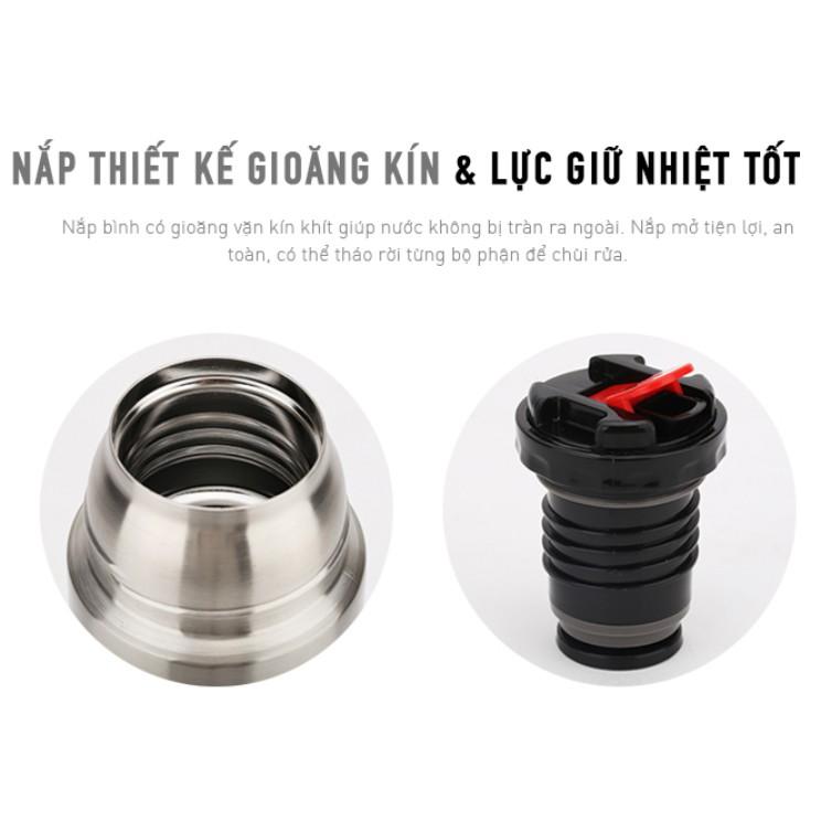 Bình giữ nhiệt Lock&amp;Lock 500ml Vienna LHC1430 - Hàng chính hãng, miệng bình rộng, nắp dùng làm cốc nước uống - Hapos