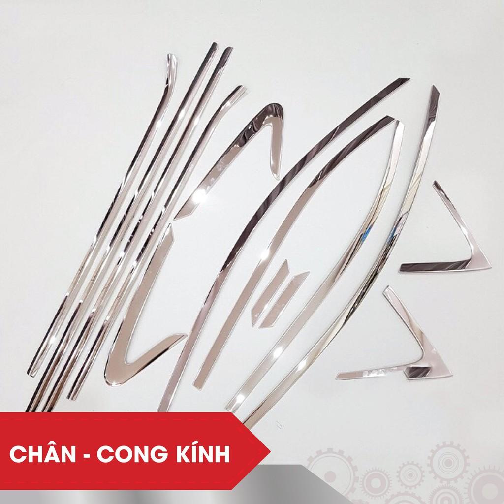 Viền Cong + Nẹp Chân Kính Inox Dành Cho Accent 2018 2019 2020 chất liệu inox 304