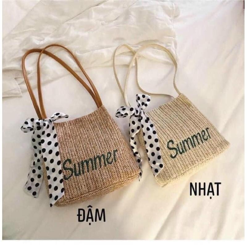 Túi Cói SUMMER Đi Du Lịch Loại 1 Túi Xách Nữ Phong Cách Hàn Quốc Đi Biển Mẫu Mới