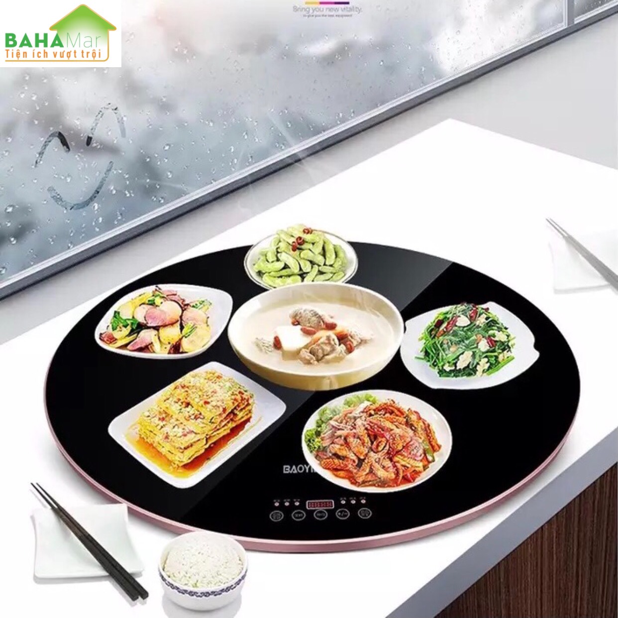 MÂM ĐIỆN TRÒN THÔNG MINH CÁCH NHIỆT LÀM NÓNG GIỮ ẤM THỨC ĂN 50 CM BAHAMAR làm nóng thức ăn trong suốt bữa ăn giữ ấm đến cuối cùng bữa ăn.
