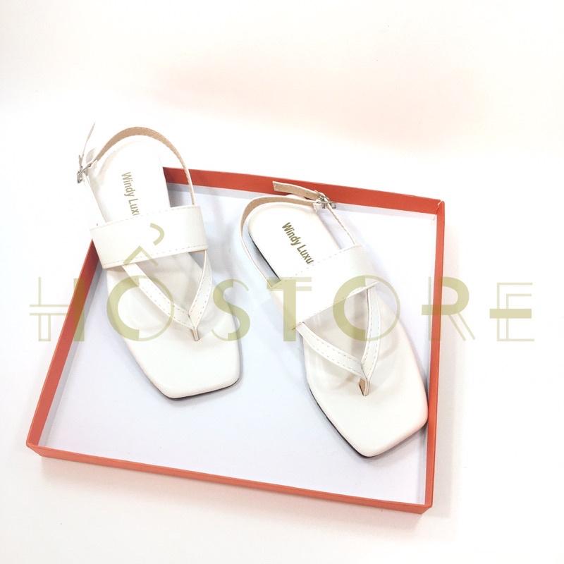 Sandal kẹp xỏ ngón nữ đế bệt quai chéo phong cách thời trang đủ màu sắc