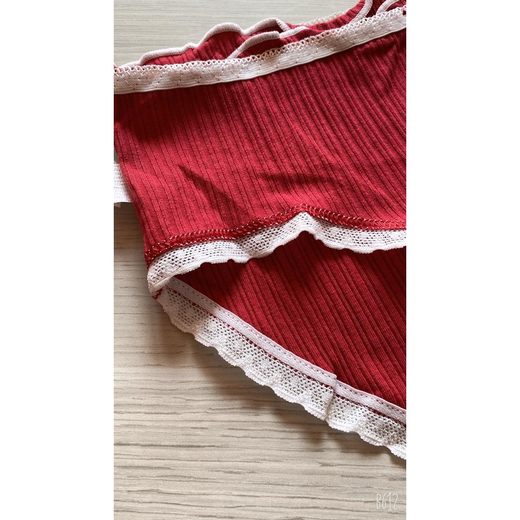 Quần lót nữ quần lót cotton quần lót in hình mèo màu đỏ quần lót kháng khuẩn QL05