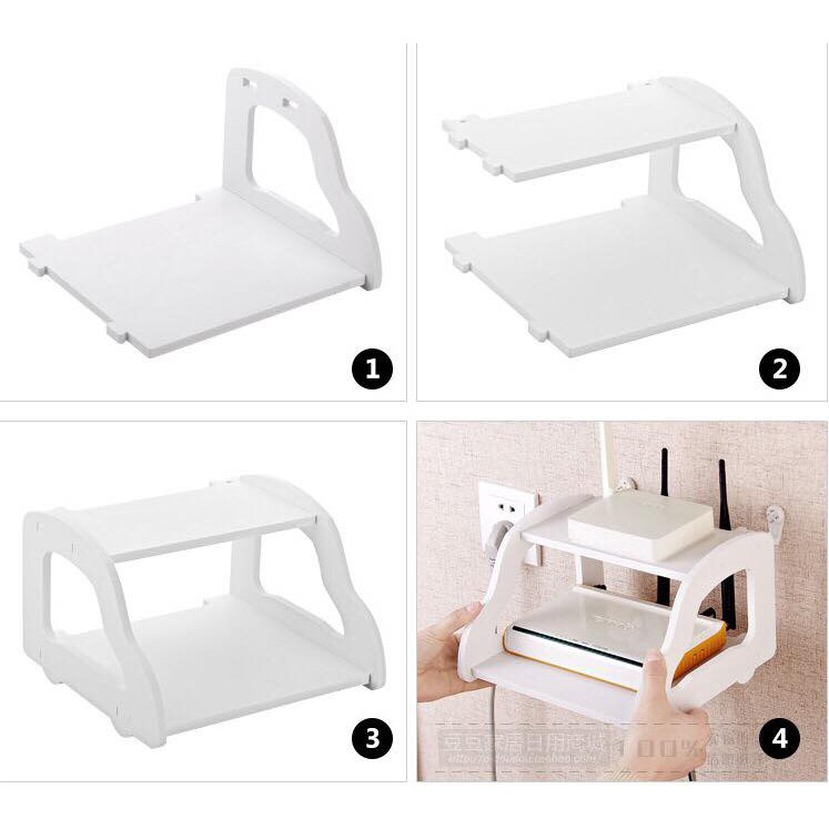 Kệ trang trí mini 2 tầng tặng móc đóng tường