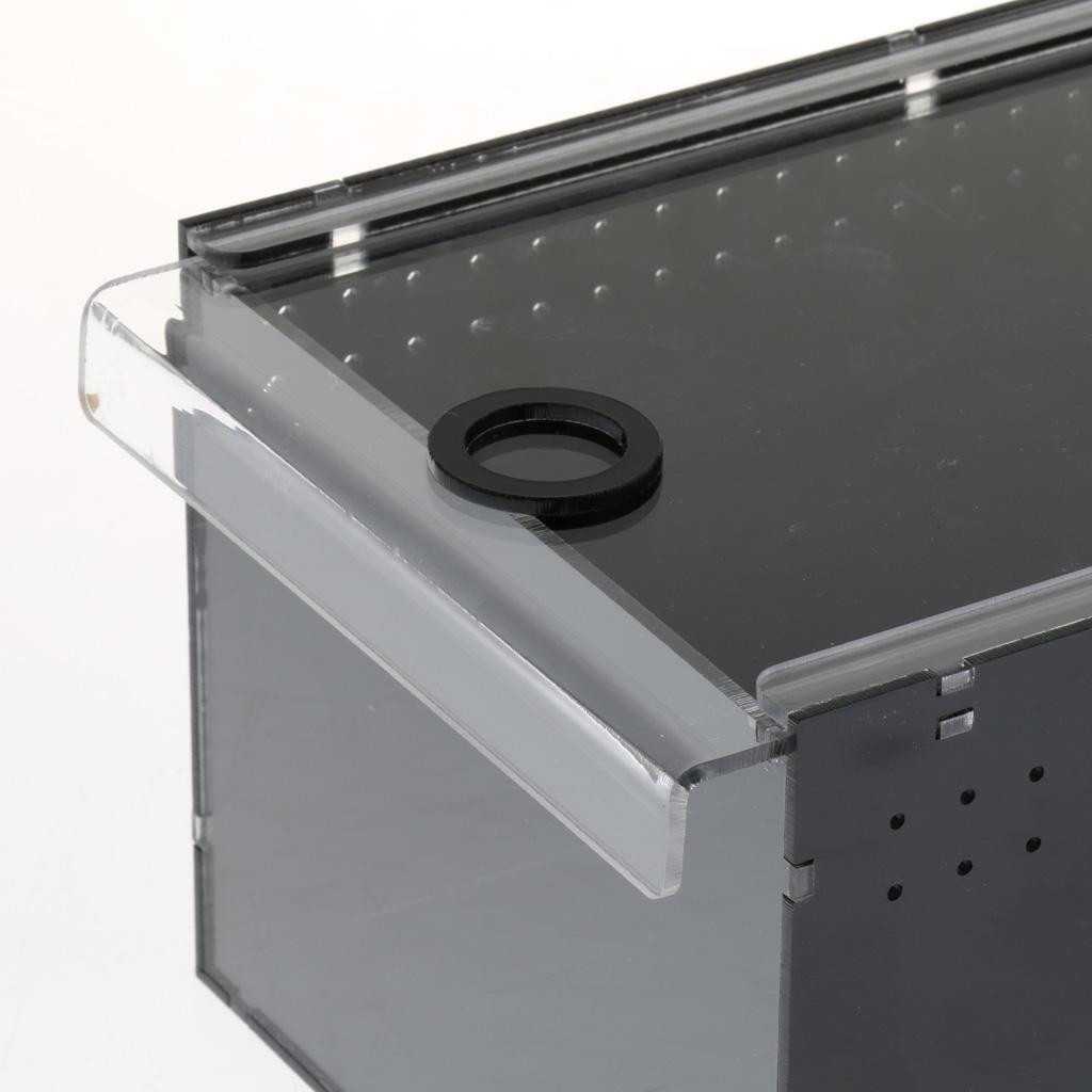Acrylic Transparent Pet Reptiles Box Breeding Tanks Container For Lizard Chameleon Spider Snake 23 x 15 x 12cm