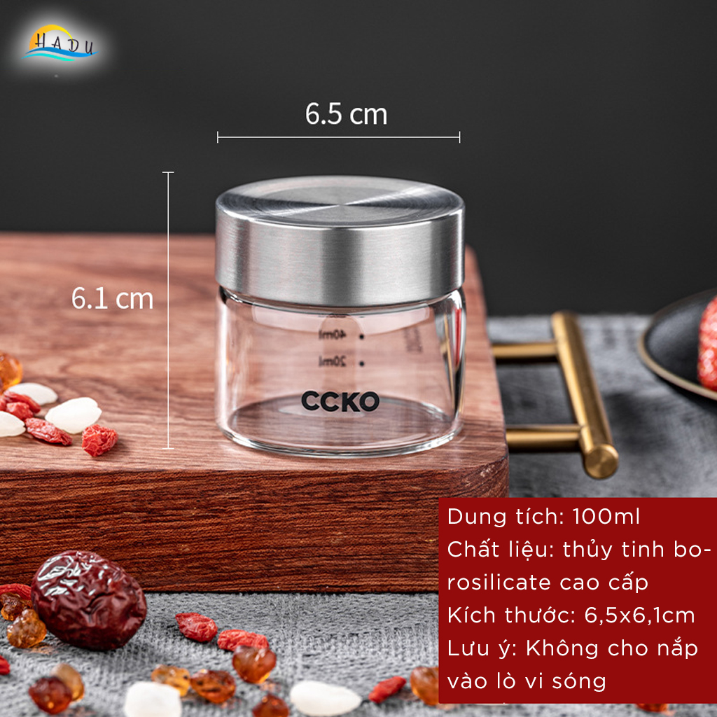 Hũ Chưng Yến Đựng Sữa Chua 100ml 150ml 200ml Thủy Tinh Nắp Inox 304 Cao Cấp Đạt Chất Lượng Đức CCKO