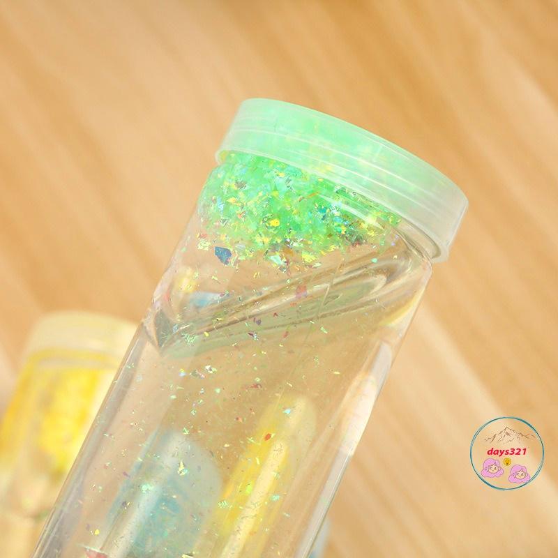 400ML CLEAR SLIME - Chất Nhờn Ma Quái Trong Suốt,Dẻo,Bóng Hộp To charm kim tuyến