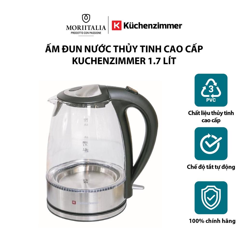 Ấm đun nước thủy tinh hàng chính hãng Kuchenzimmer 1.7 lít cao cấp tiện lợi 3000273