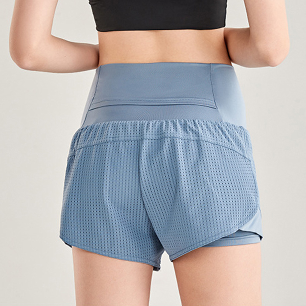 Quần short thể thao nữ lưng cao bảng rộng,thiết kế túi sau hông Được làm từ vải mềm và co giãn, thoải mái và nhanh khô