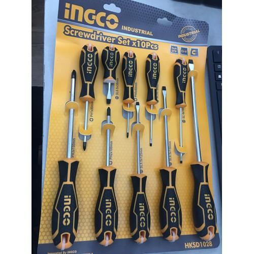 Bộ tuốc nơ vít (tô vít) 10 chi tiết INGCO HKSD1028