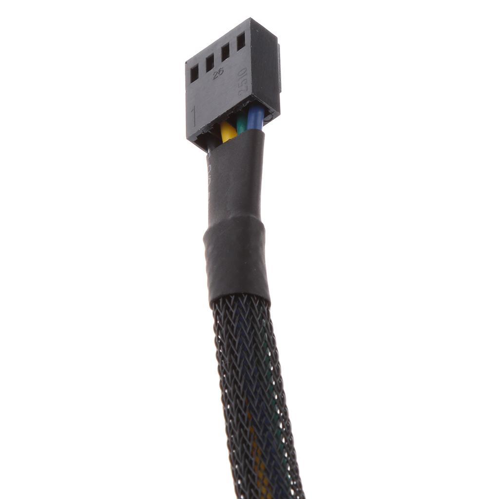 Sleeved Braided CPU Fan Cable Extension 4 Pin Cable Adapter Connector