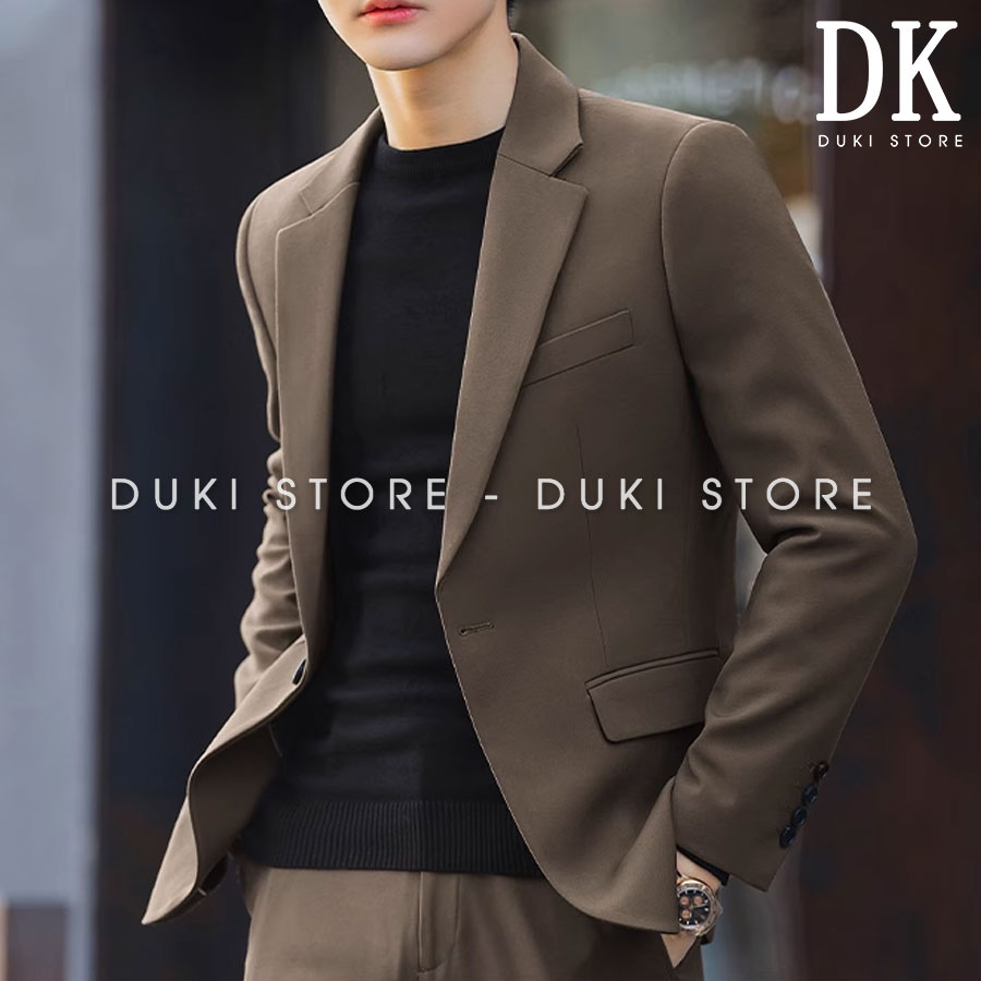 Bộ vest nam 1 cúc màu nâu cực sang DKA0134 - DUKI STORE