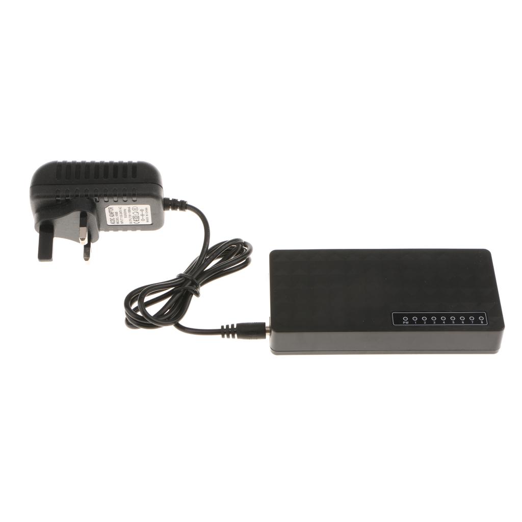 8-Port 10/100Mbps Ethernet Network Switch Desktop Fast LAN Adapter UK Plug