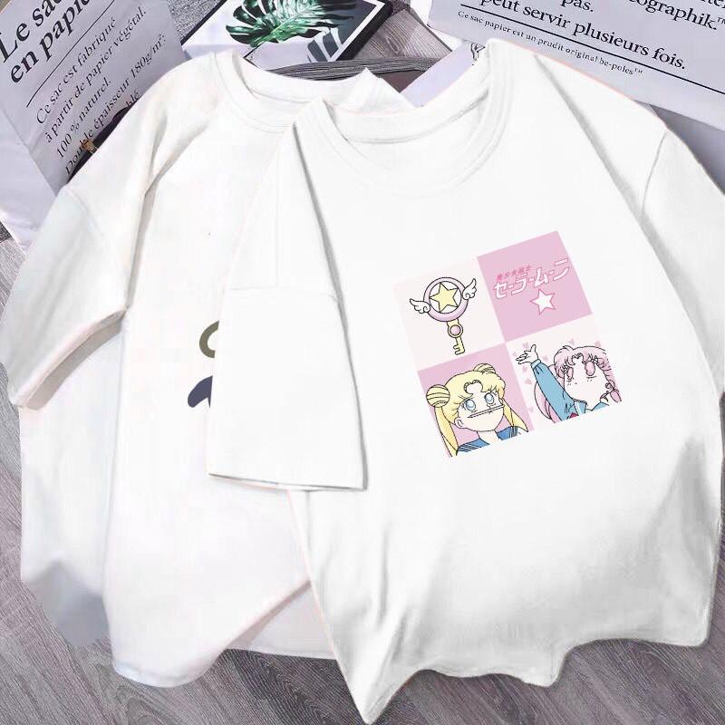 Áo Thun Unisex Nữ Màu Trắng In Cô Gái Anime ATN6336