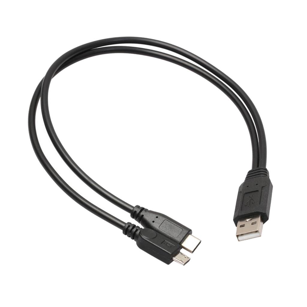 Micro USB Loại B + USB3.1 Loại-C Sang USB2.0 Loại-Một Nữ Cáp