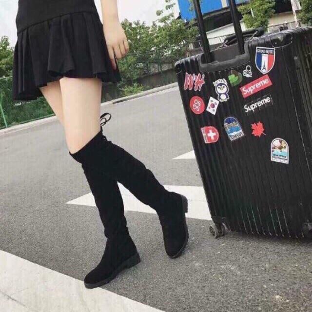 Bốt đùi nữ gót bệt 3 phân