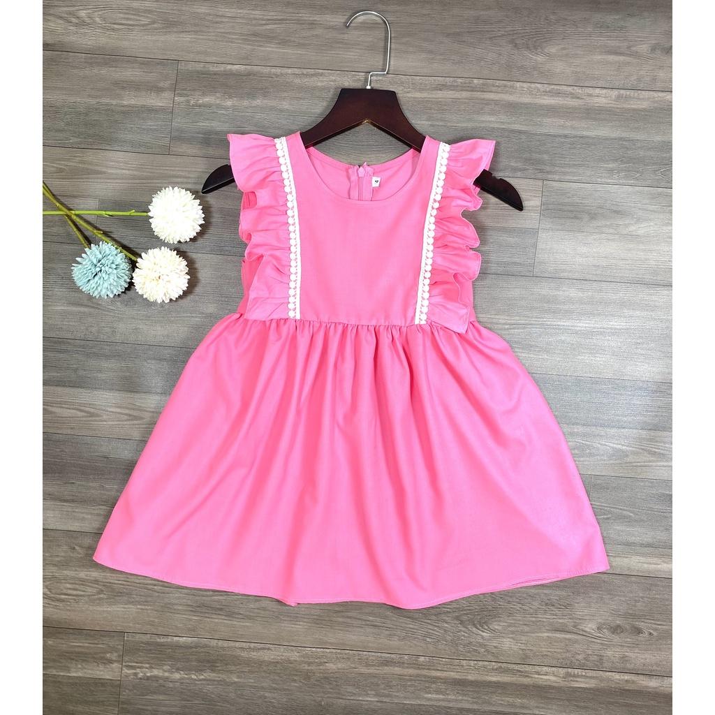 Đầm bé gái,váy trẻ em , hồng phối zen xinh xắn size 0 đến 8 tuổi.